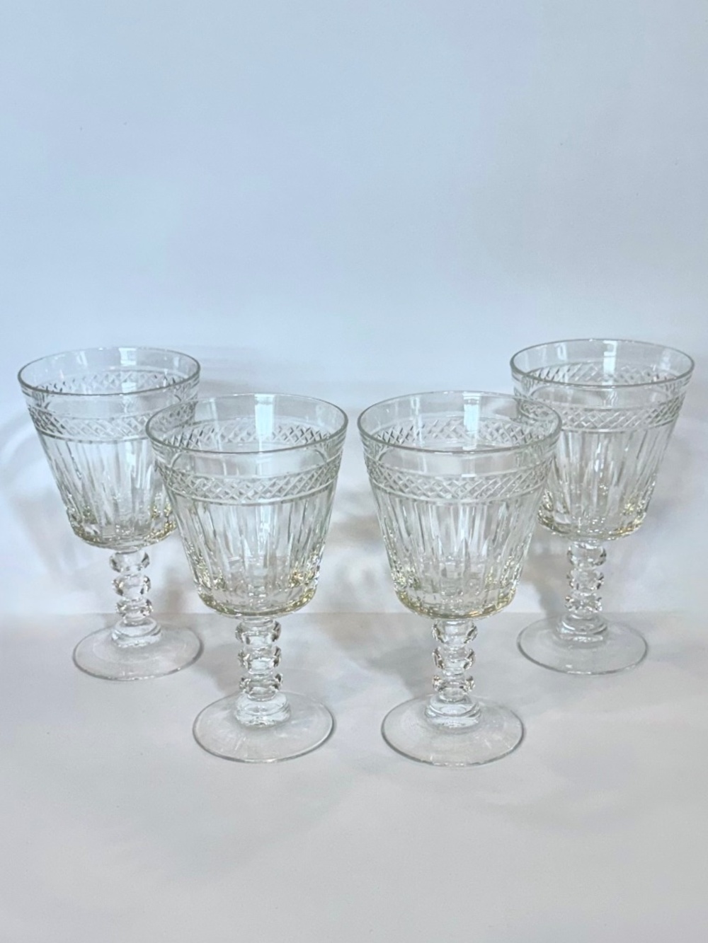Set of 4 Vintage Waterford Crystal Tramore Water Goblets 6.5" Heavy Crystal